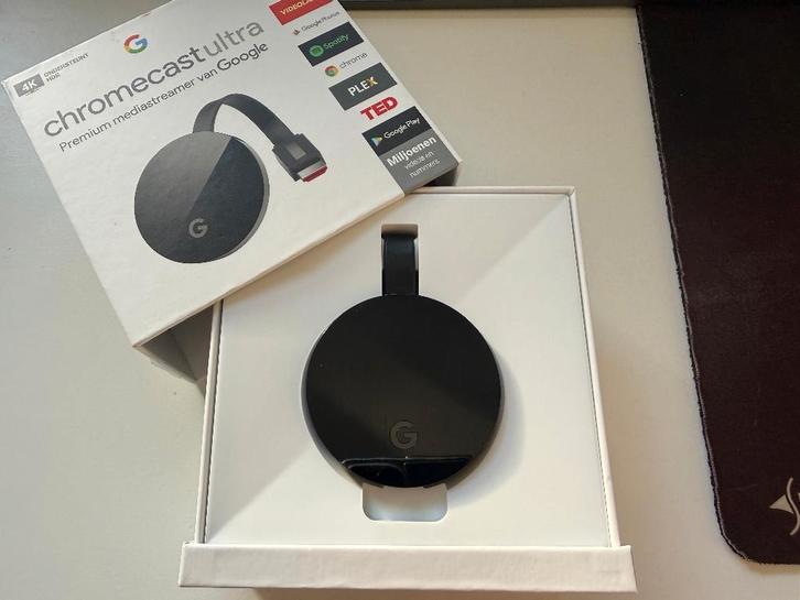 Google Chromecast Ultra, Audio, Tv en Foto, Mediaspelers, Zo goed als nieuw, Zonder harde schijf, HDMI, Ophalen