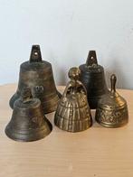 Vijf bellen -3  scheepsbel- 2 servicebel, Antiek en Kunst, Antiek | Koper en Brons, Ophalen of Verzenden