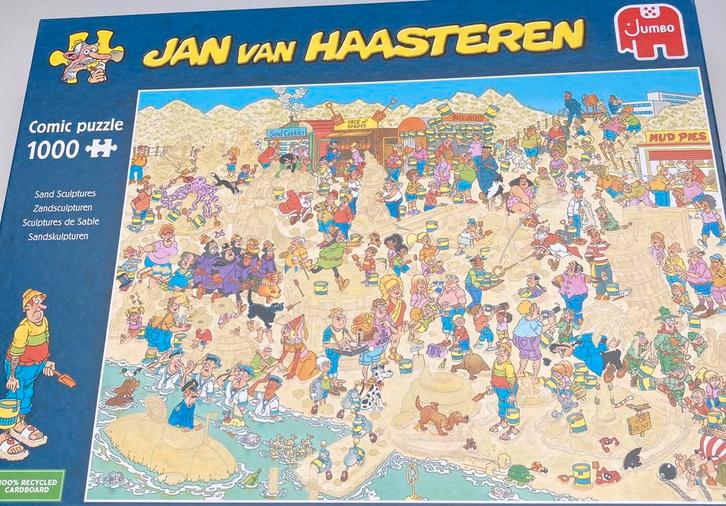 Jan van Haasteren legpuzzel Zandsculpturen 1000 stukjes, Hobby en Vrije tijd, Denksport en Puzzels, Zo goed als nieuw, 500 t/m 1500 stukjes