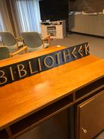 Metalen Bibliotheek Bordje, Huis en Inrichting, Woonaccessoires | Tekstborden en Spreuken, Ophalen of Verzenden, Zo goed als nieuw