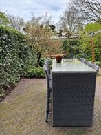 Wicker Bartafel met 6 barkrukken, Tuin en Terras, Ophalen, Gebruikt, Eettafel, 6 zitplaatsen