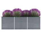 Plantenbak 240x80x77 cm gegalvaniseerd staal grijs/antraciet, 100 cm of meer, Nieuw, Ophalen of Verzenden, Metaal
