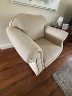 Fauteuil, ecru met houten poten, lekker zitten!, Huis en Inrichting, Fauteuils, Ophalen, Gebruikt, 75 tot 100 cm, Stof