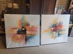 2 moderne abstracte schilderijen 80x80cn, Ophalen