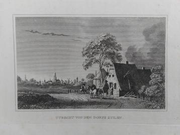 25 / Utrecht von dem dorfe Zuilen / gravure ca 1860 beschikbaar voor biedingen