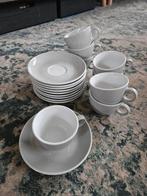 Koffie kopjes, kop en schotels, grijs met wit, Ophalen, Gebruikt, Overige stijlen, Kop(pen) en/of Schotel(s)