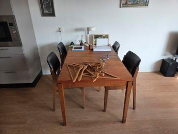 Vintage Deense uittrekbare eettafel jaren '60 beschikbaar voor biedingen