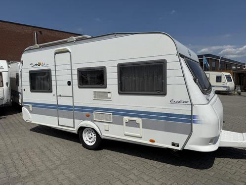 Hobby Excellent Easy 450 UF bouwjaar 2001 met voortent, Caravans en Kamperen, Caravans, Bedrijf, tot en met 4, 750 - 1000 kg, Rondzit