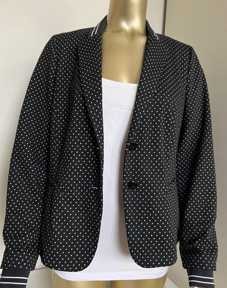 Blazer jasje, zwart met witte stipjes, Gerry Weber, mt. 38, Kleding | Dames, Jasjes, Kostuums en Pakken, Zo goed als nieuw, Jasje