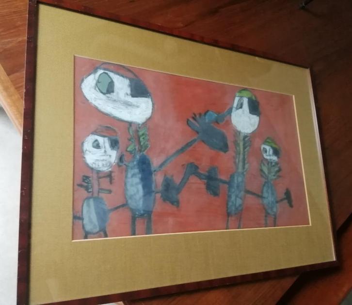 Antieke tekening, Cobra, vintage, Antiek en Kunst, Kunst | Designobjecten, Ophalen of Verzenden