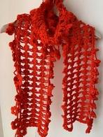 Hippie jaren 60 wollen sjaal gebreide sjaal koraal rood, Maat 46/48 (XL) of groter, Nieuw, Ophalen of Verzenden, Hippie