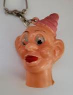 Vintage Sleutelhanger Clown Hoofd, Ophalen of Verzenden, Gebruikt