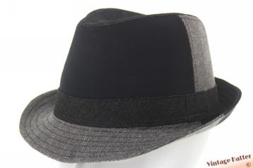 Gleufhoed Trilby grijs zwart patchwork 58, 59 en 60 nieuw beschikbaar voor biedingen