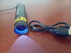 Led UV zaklamp 365Nm, via usb oplaadbaar klein #collectie, Verzamelen, Mineralen en Fossielen, Ophalen of Verzenden, Mineraal