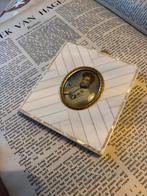 Vintage miniatuur portret in ivoren lijst, Antiek en Kunst, Kunst | Schilderijen | Klassiek, Verzenden