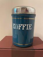 Petrol blauw emaille koffiebus met gouden bies, Antiek en Kunst, Antiek | Emaille, Ophalen of Verzenden