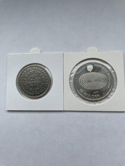 De eerste en laatste (zilveren 10 gulden) herdenkingsmunt, Postzegels en Munten, Munten | Nederland, Setje, 10 gulden, Koningin Beatrix