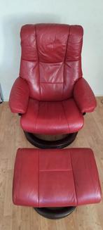 Stressless Mayfair relaxfauteuil met voetenbank, Huis en Inrichting, Fauteuils, Ophalen, Gebruikt, Minder dan 75 cm, Leer