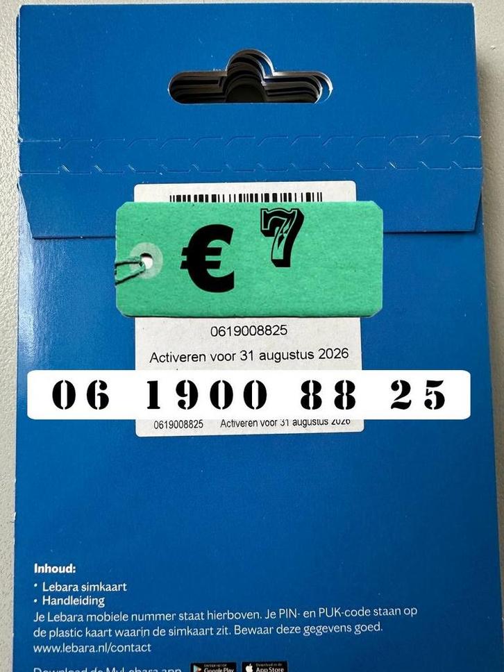 Mooi nummer Lebara makkelijk Simkaart - Nieuw!, Telecommunicatie, Prepaidkaarten en Simkaarten, Nieuw, Prepaidkaart, Overige providers