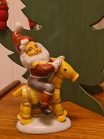 Vintage porseleinen beeldje, tomte op julbock, zweeds, kerst, Ophalen of Verzenden, Zo goed als nieuw, Dier