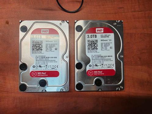 2 x 3TB WD Red NASware 3.0, Computers en Software, Harde schijven, Gebruikt, Desktop, Intern, HDD, SATA, Ophalen of Verzenden