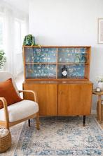 Vintage retro midcentury kast met Van Gogh print, Huis en Inrichting, Ophalen, Met deur(en), 100 tot 150 cm, ...