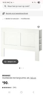 Gezocht: Brimnes Hoofdbord 160 cm wit, Wit, Tweepersoons, Ophalen of Verzenden, Zo goed als nieuw