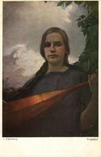 Vrouw met Lang Haar, "Volkslied", Schilder Ludwig Fahrenkrog, Ophalen of Verzenden, Voor 1920, Ongelopen, Overige thema's