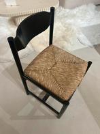 Vintage eetkamer stoelen met rieten zitting, Huis en Inrichting, Stoelen, Ophalen, Riet of Rotan, Gebruikt, Bruin