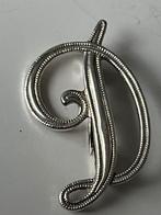 Zilveren broche D, Ophalen of Verzenden, Zo goed als nieuw, Zilver