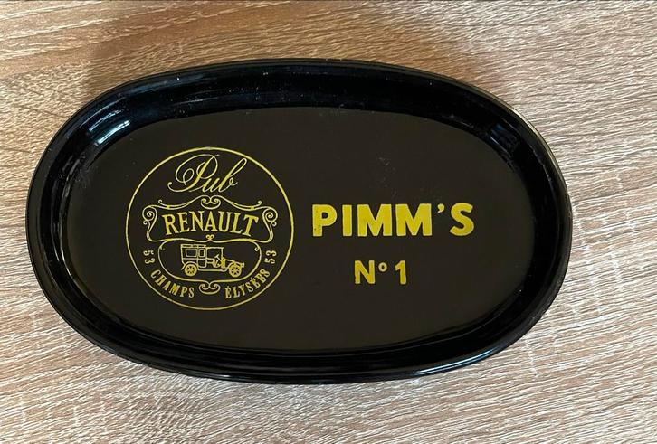 Vintage Renault Schaaltje - Pimm's No. 1, Huis en Inrichting, Woonaccessoires | Dienbladen, Gebruikt, Kunststof, Ovaal, Ophalen of Verzenden
