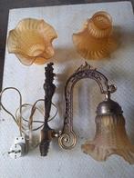 Brocante bronskleurige schemerlamp, Ophalen of Verzenden