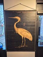 Wandplaat Reiger wanddecoratie, Ophalen of Verzenden, Zo goed als nieuw, 75 tot 100 cm, 75 cm of meer