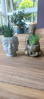 Boeddha beeldjes met kunstplanten, hoogte 14 cm, Huis en Inrichting, Ophalen of Verzenden, Nieuw