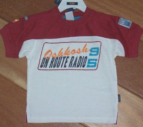 Maat 98 Wit/rood OshKosh t-shirt NIEUW (4363), Nieuw, Ophalen of Verzenden, Shirt of Longsleeve, Jongen