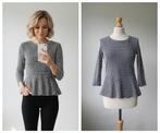Peter Hahn - mooie peplum top / truitje zwart wit / maat 38, Maat 38/40 (M), Verzenden, Zwart, Zo goed als nieuw