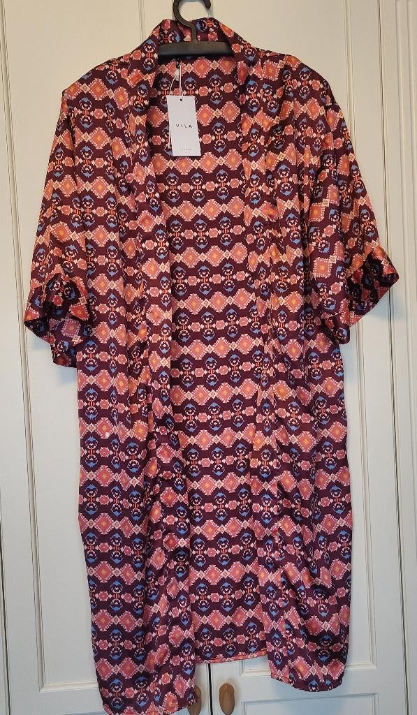 Nieuw! Vila kimono, vest, korte mouw, roze/rood, maat 38, Maat 38/40 (M), Vila, Nieuw, Ophalen of Verzenden