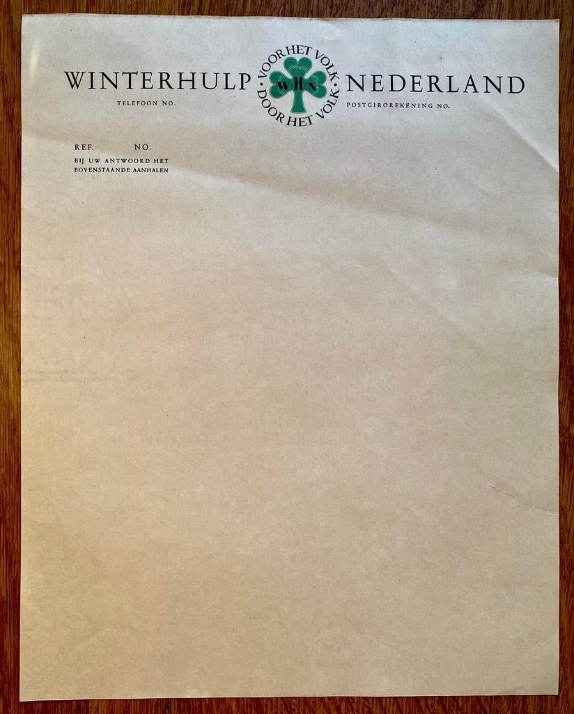 Briefpapier Winterhulp Nederland WHN wo2 nsb, Verzamelen, Ophalen of Verzenden, Nederland, Boek of Tijdschrift