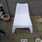 2x witte loungestoelen van Ikea., Tuin en Terras, Ophalen, Gebruikt, Kunststof