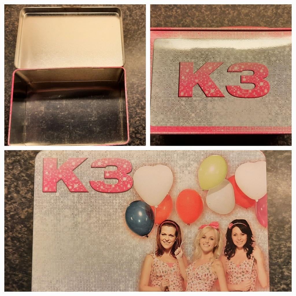 Vrolijk K3 koek-snoeptrommeltje - voor de kleine fans!, Ophalen of Verzenden, Zo goed als nieuw