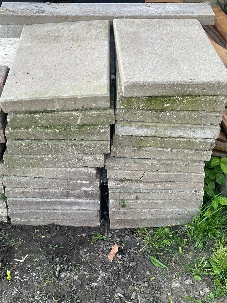 Gratis tegels 60x40, Ophalen, Gebruikt, Beton, Terrastegels