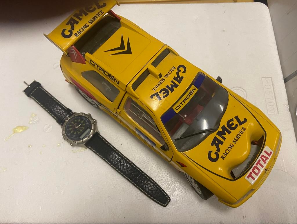 Citroën ZX Rallyraid ”Camel” 1/18 Solido. Met  Horloge., Verzenden, Zo goed als nieuw, Solido