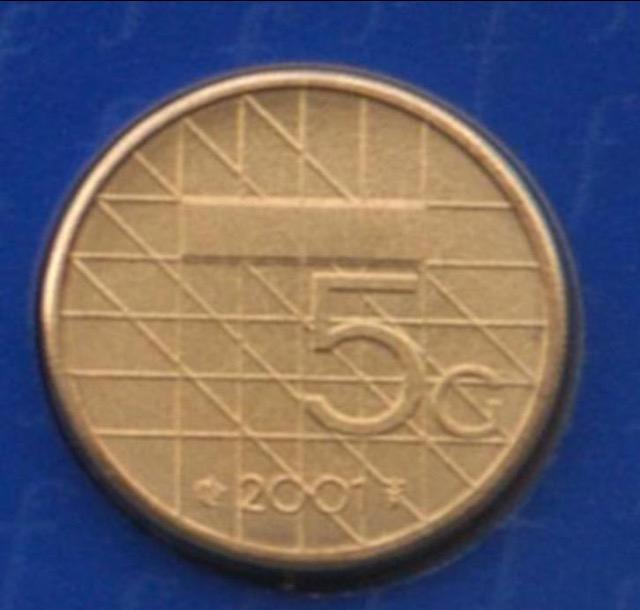 5  gulden 1994 1995 1996 1997 1998 1999 2000 2001 UNC vijfje, Ophalen of Verzenden, Koningin Beatrix, 5 gulden, Losse munt