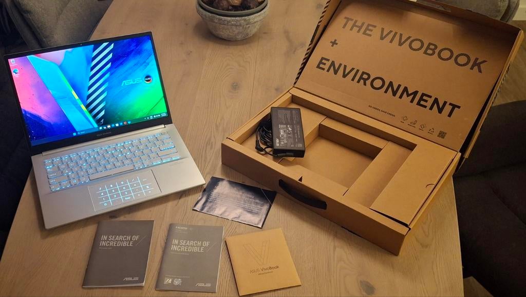 ASUS Vivobook Pro 14 OLED – Ryzen 7 / RTX 3050 / 1TB – 2.8K, Computers en Software, Windows Laptops, Met videokaart, Qwerty, ASUS