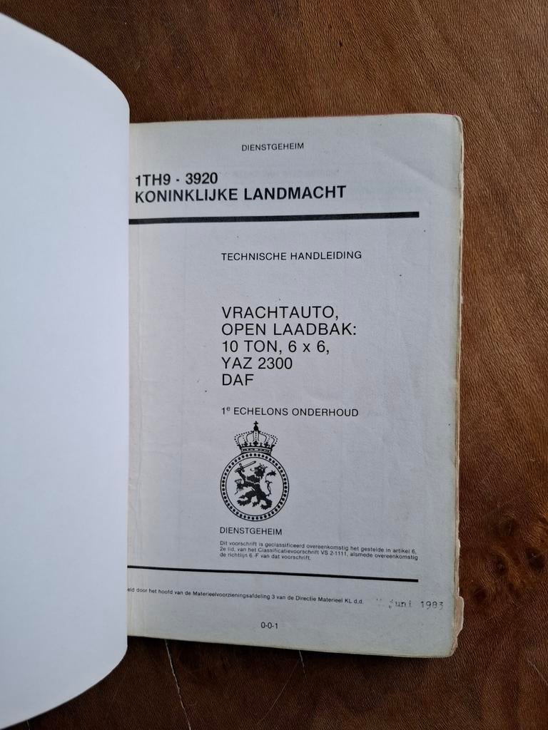 Technische handleiding 1TH9-3920 Daf YAZ2300 6x6, Ophalen of Verzenden