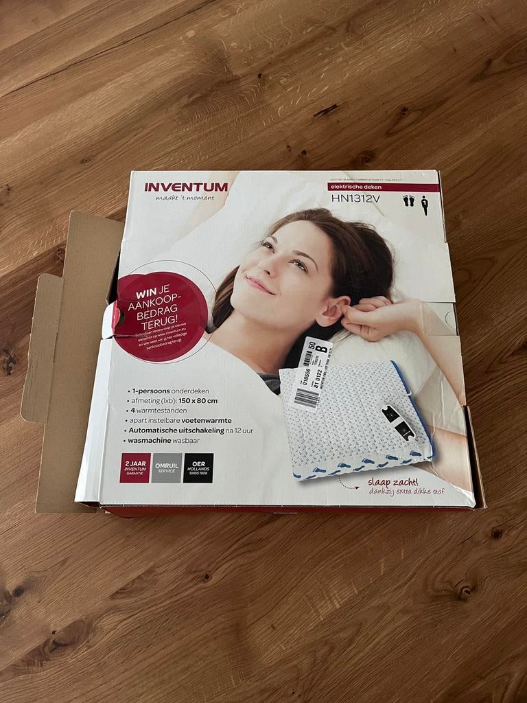 Elektrische deken, inventum, Huis en Inrichting, Slaapkamer | Beddengoed, Eenpersoons, Wit, Overige typen, Ophalen of Verzenden