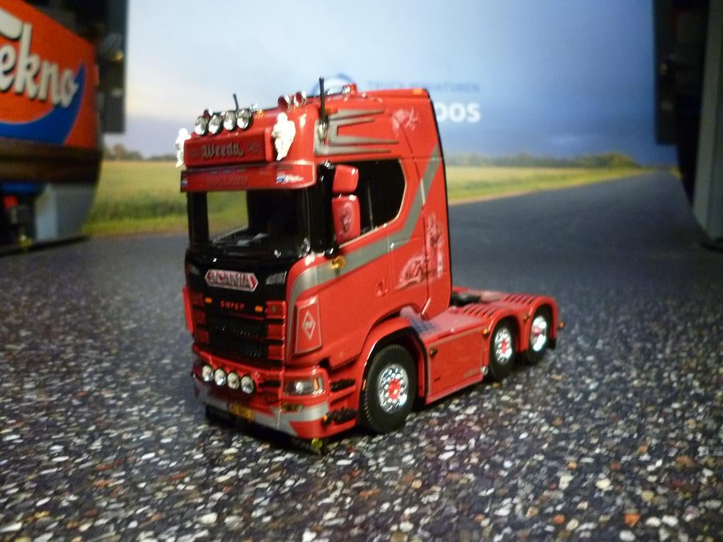 Tekno Scania Weeda met certificaat, Hobby en Vrije tijd, Modelauto's | 1:50, Ophalen of Verzenden, Nieuw, Bus of Vrachtwagen, Tekno