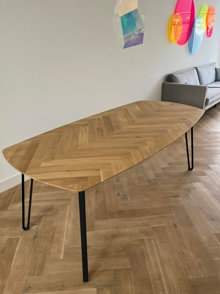 Mooi eikenhouten tafel, Huis en Inrichting, Tafels | Eettafels, Ophalen, Eikenhout, 200 cm of meer, 50 tot 100 cm