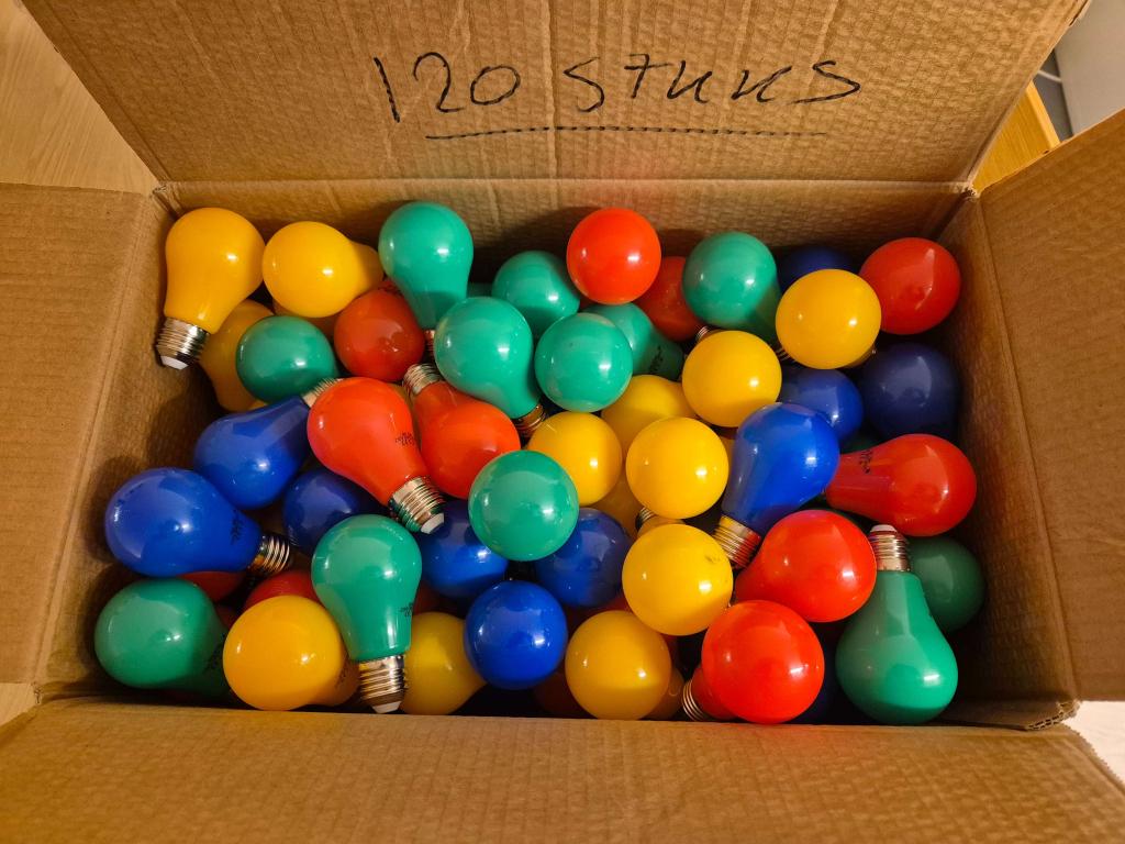 120x e27 lampen voor priklicht, Muziek en Instrumenten, Licht en Laser, Zo goed als nieuw, Licht, Kleur, Ophalen of Verzenden