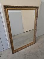 Facet geslepen spiegel met goudkleurige lijst., Huis en Inrichting, Woonaccessoires | Spiegels, Ophalen, Zo goed als nieuw, Rechthoekig